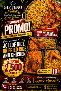   PARTY JOLLOF OR FRIED RICE  AUGUST PROMO 