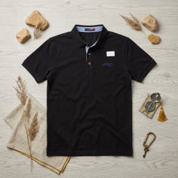 Polo Homme Noir - Style Confort 100% Coton