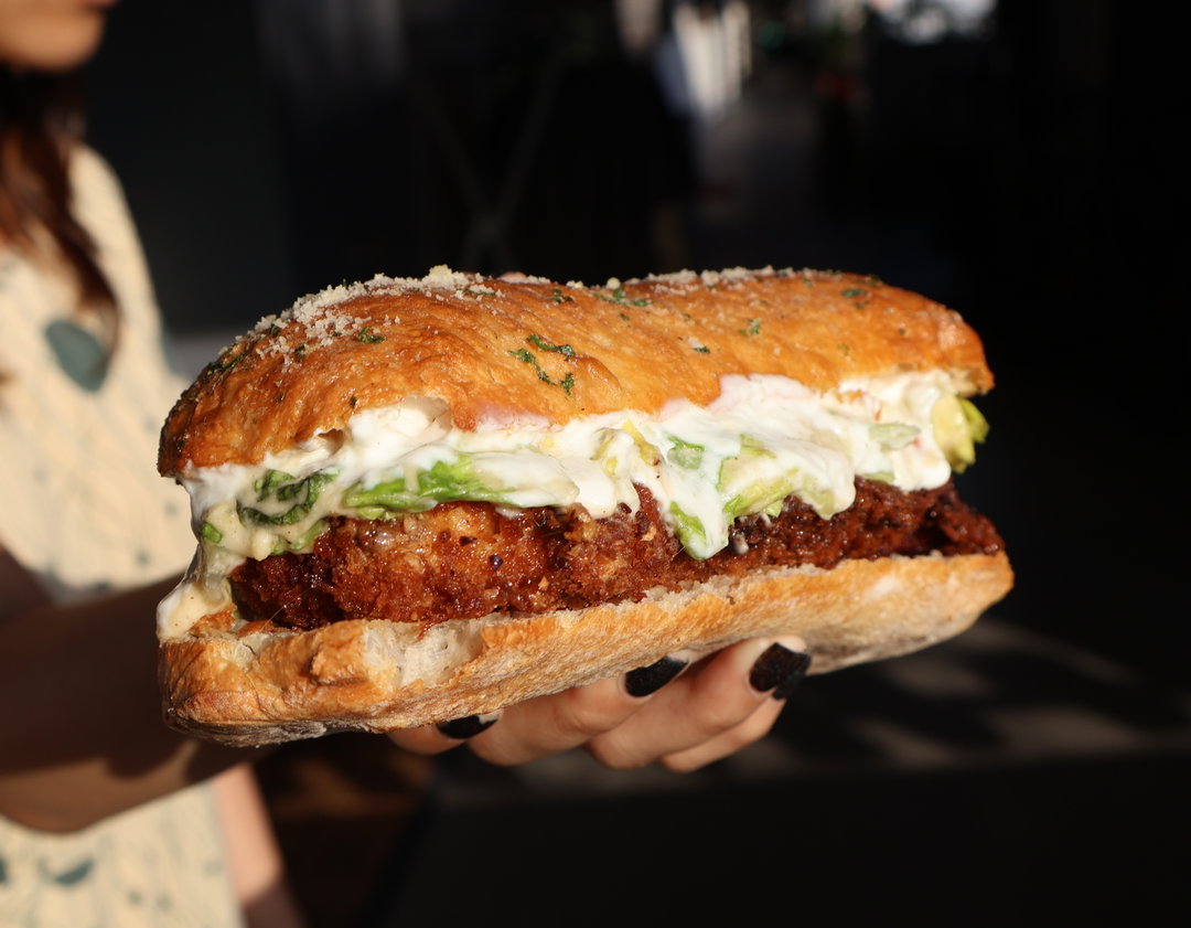 Hot Honey Garlic Caesar Chicken Sandwich