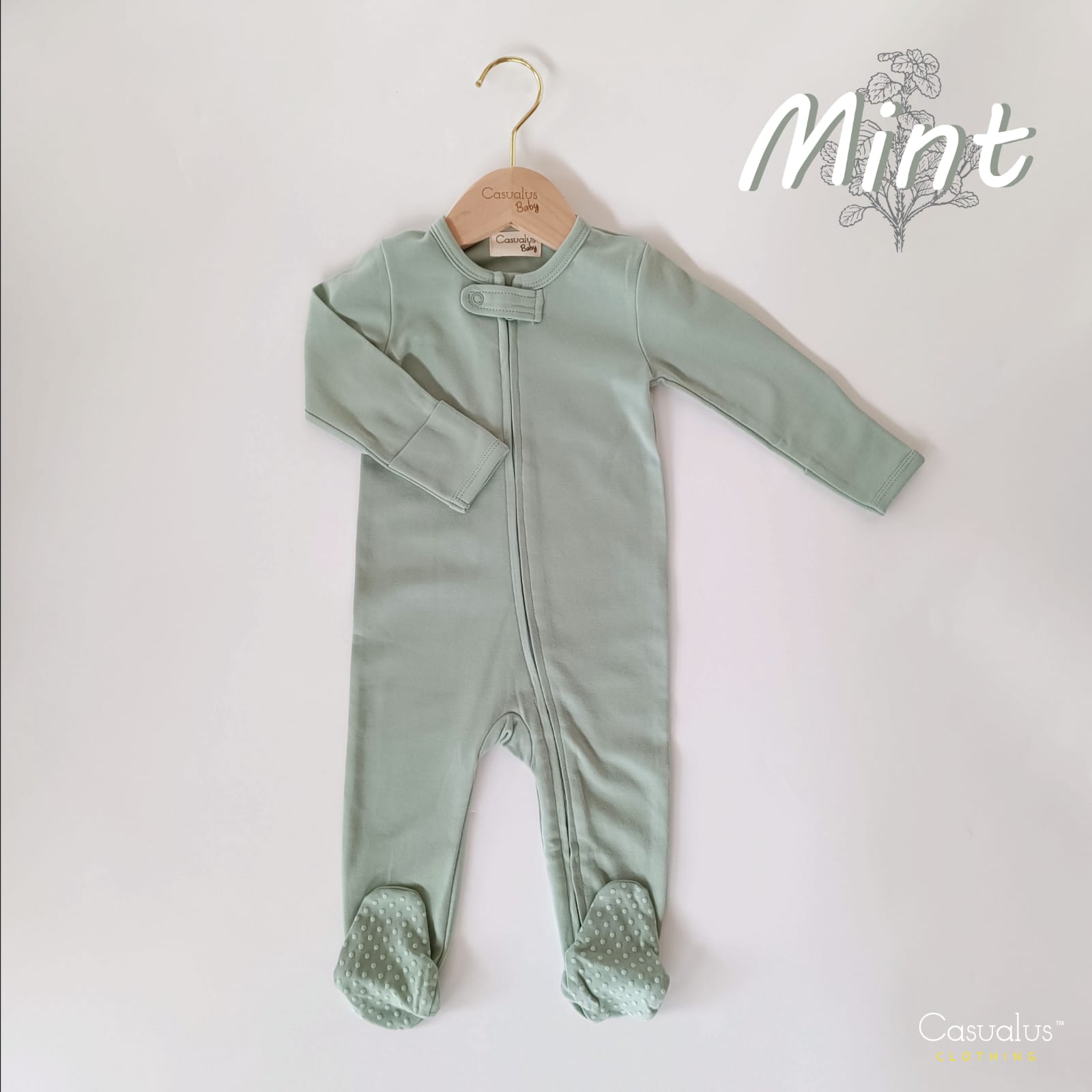 Interlock Romper - Mint_0