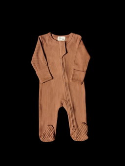 Ribbed Romper - Cinnamon 