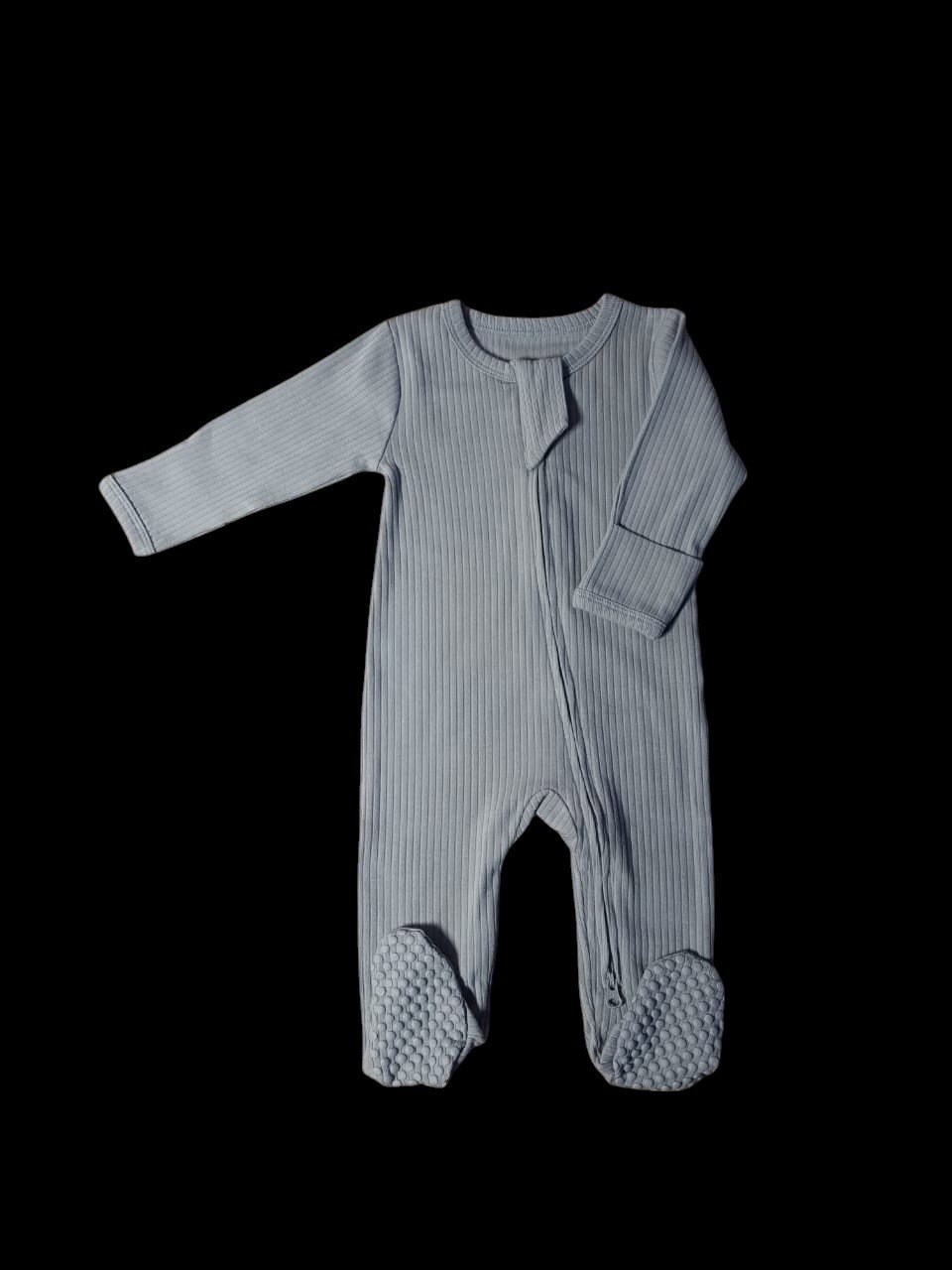 Ribbed Romper - Pastel Blue 