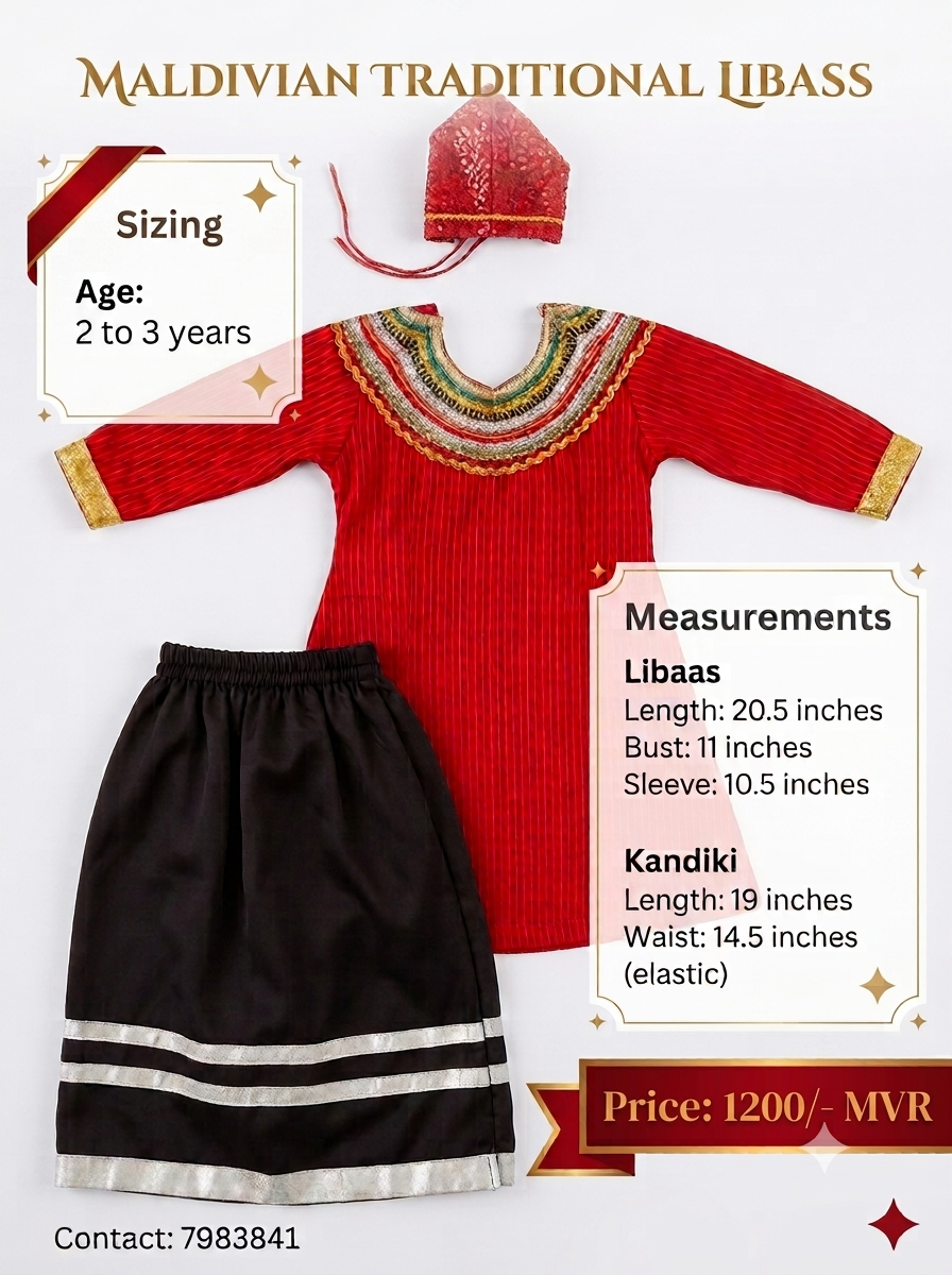 Maldivian traditional libaas (2 to3 years)