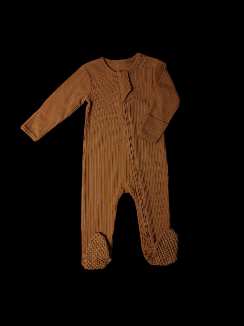 Ribbed Romper - Caramel