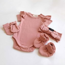Ribbed Bodysuit Set - Blossom