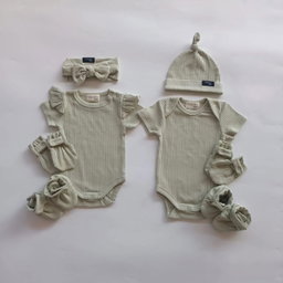 Ribbed Bodysuit Set - Seasalt