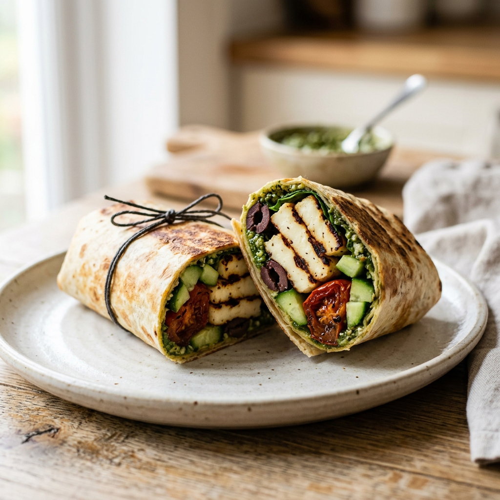 Halloumi Pesto Wrap