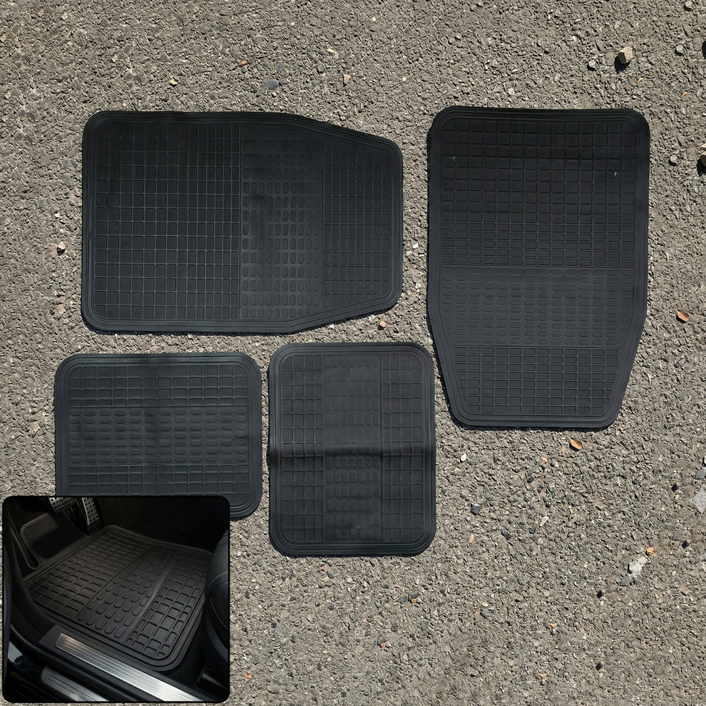 Set of 4 heavy-duty waterproof car floor mats with deep grooves for dust and mud...