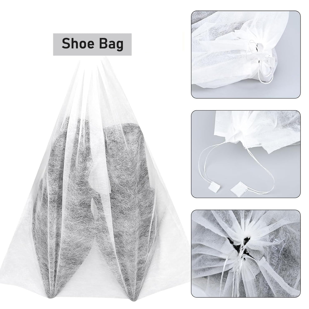 Breathable non-woven shoe storage bag with drawstring closure_0