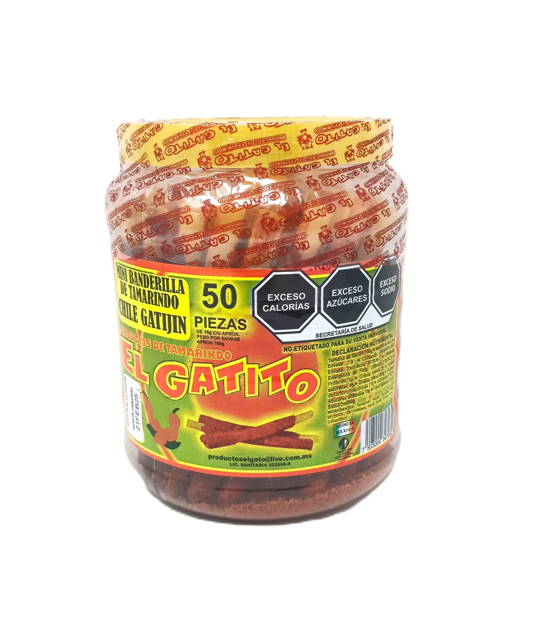 BANDERILLA CHILE CHICA GATITO VIT C/50 PZS