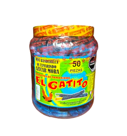 BANDERILLA AZUCAR MORA AZUL GDE GATITO VIT C/50 PZS