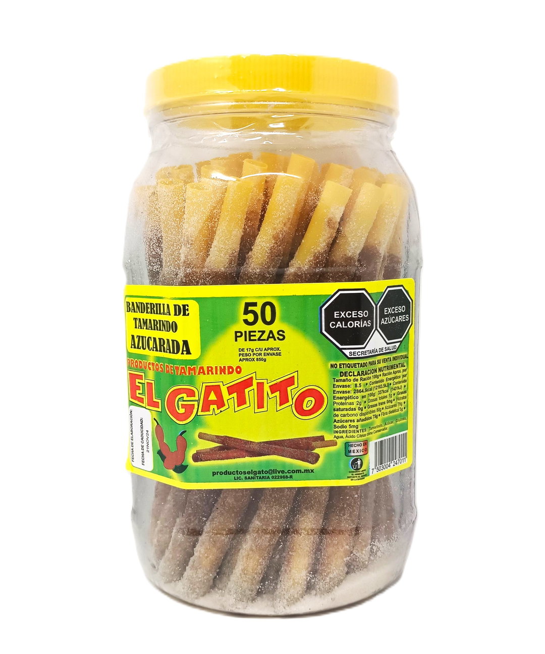 BANDERILLA AZUCAR GRANDE GATITO VIT C/50 PZS
