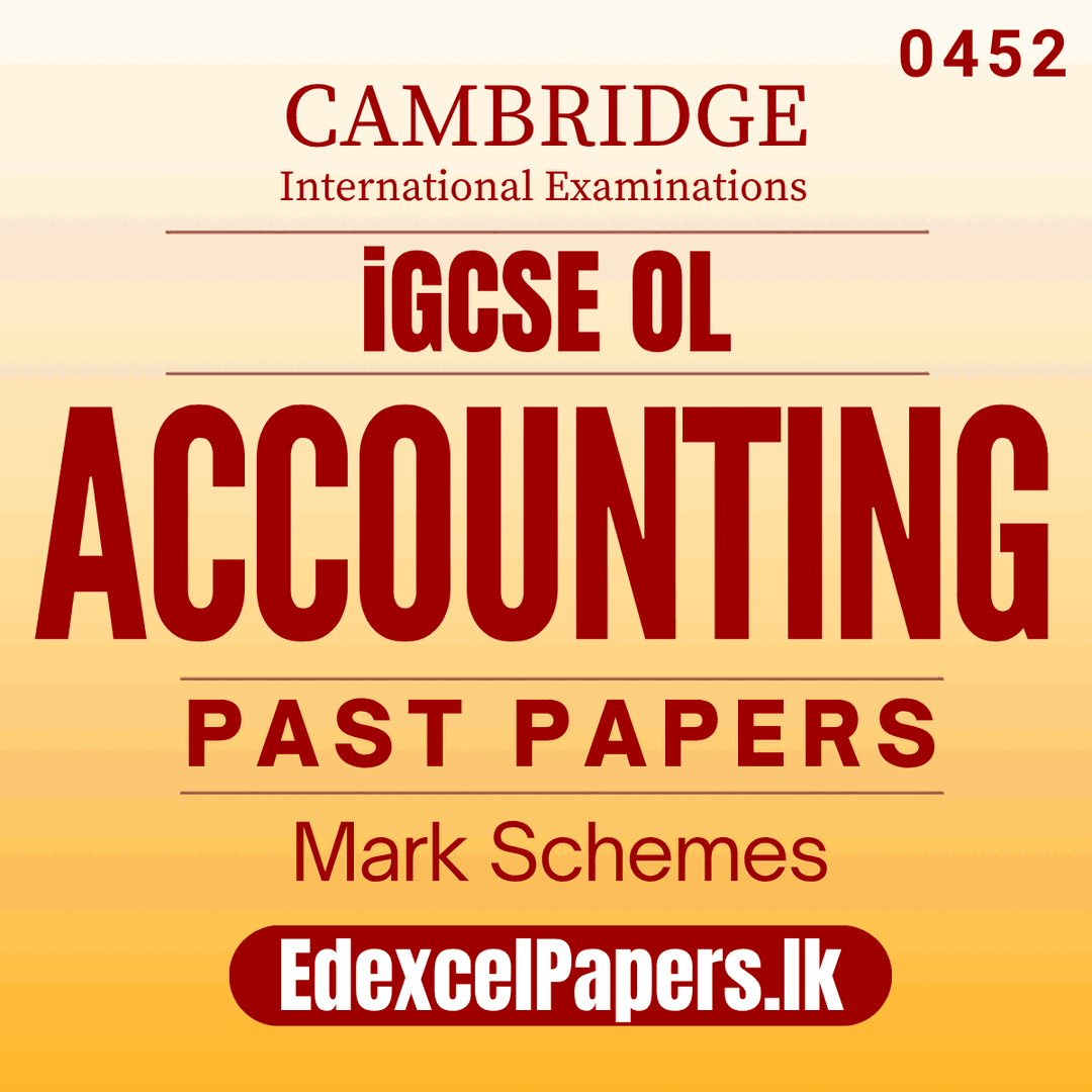 Accounting (0452) | Cambridge IGCSE Past Papers