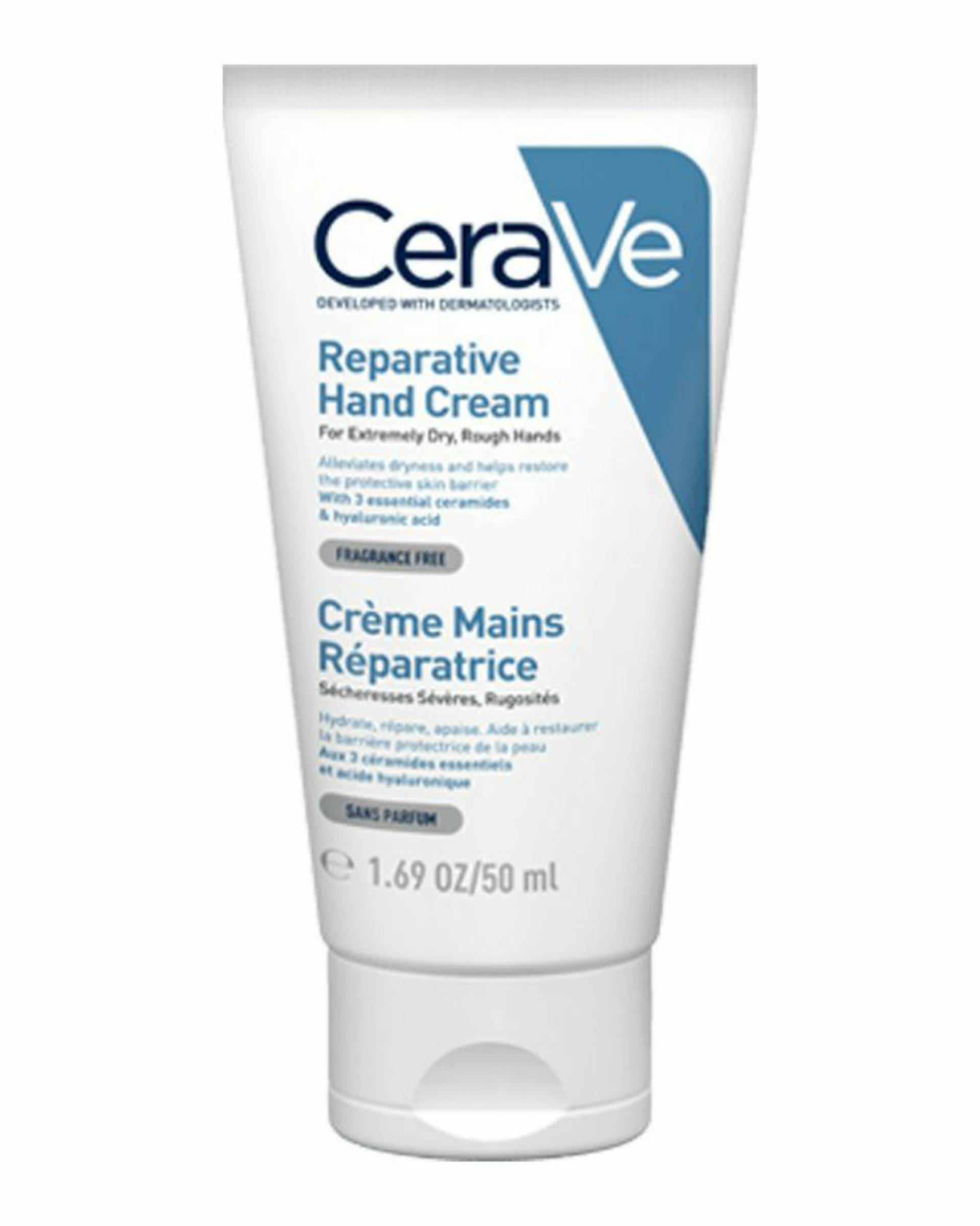 :
CeraVe Reparative Hand Cream (كريم سيرافي المعالج/المصلح لليدين - Crème Mains Réparatrice)، بحجم 50 مل (1.69 أونصة سائلة).
​وصف المنتج: