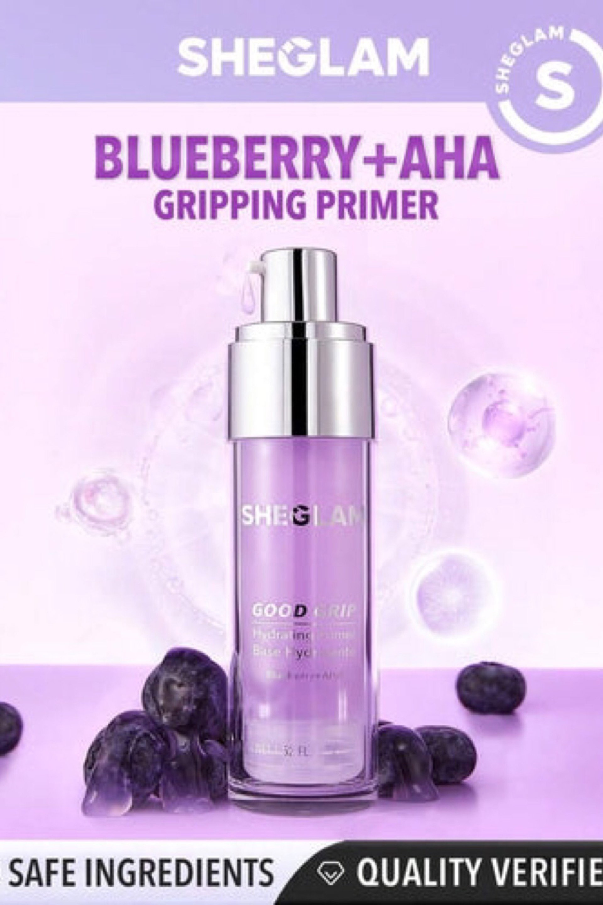 برايمر مرطب SHEGLAM (Good Grip - Blueberry + AHA)_0