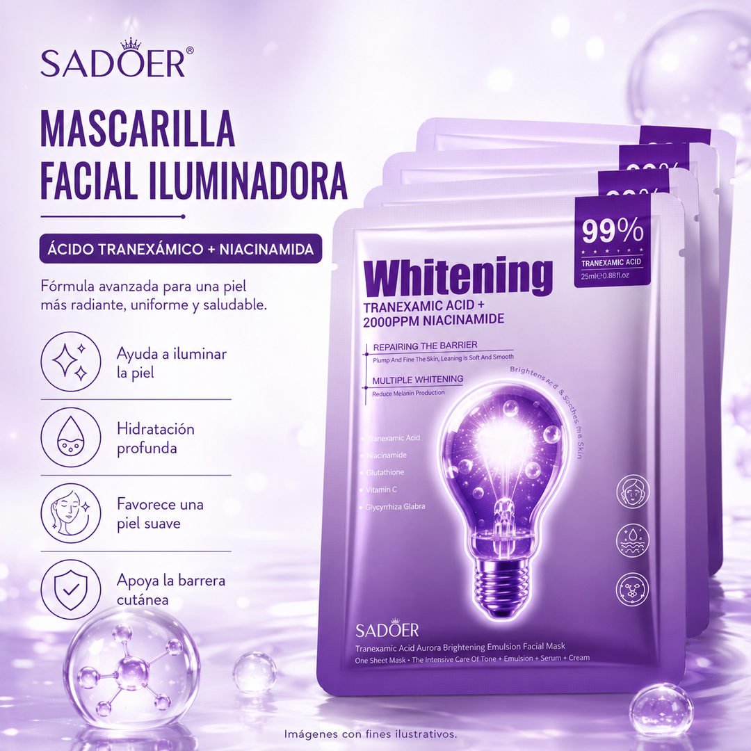 Mascarillas Faciales iluminadoras 3 unidades