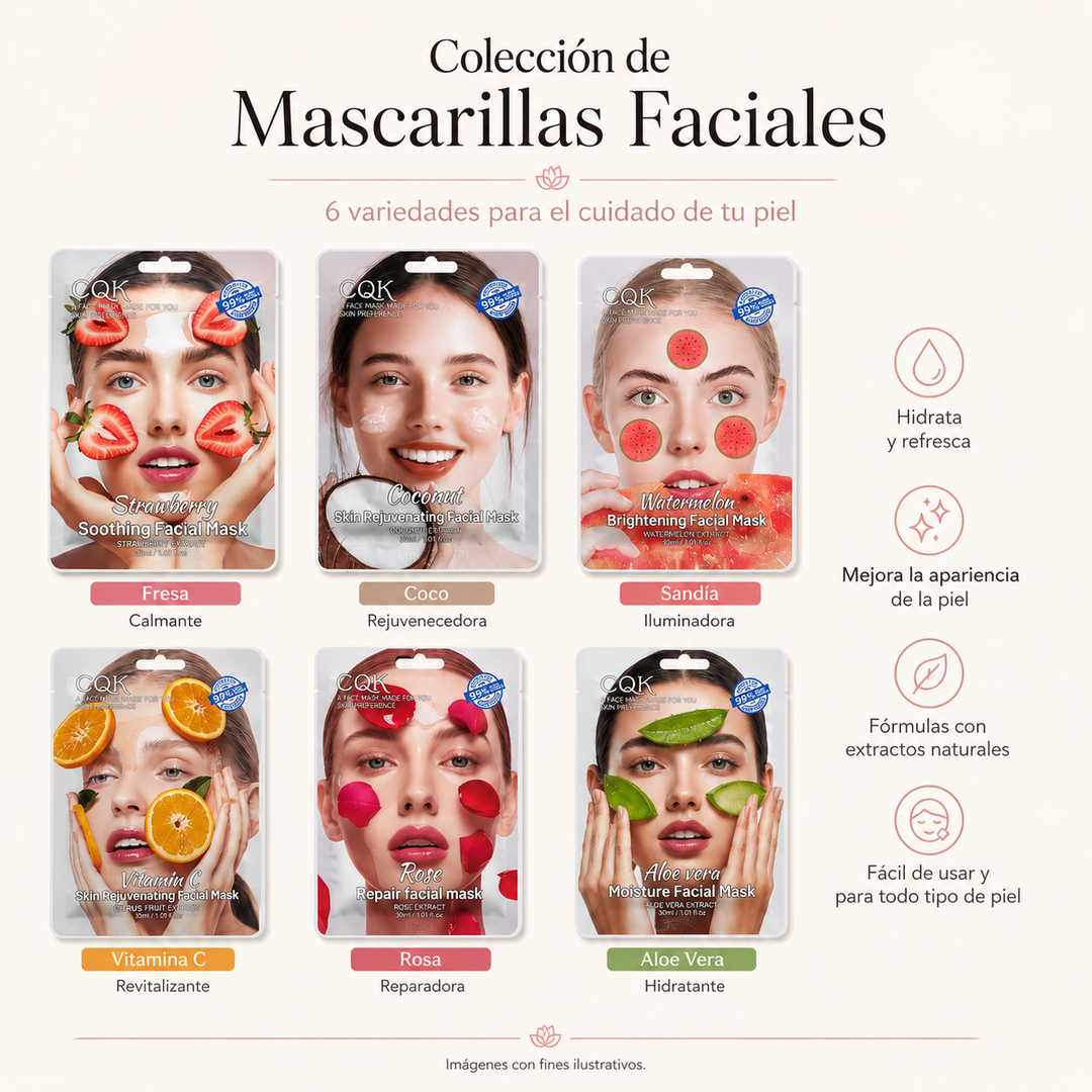 Mascarillas Faciales variedad  pack 3 unidades