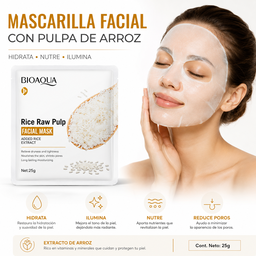 Mascarillas Facial de Arroz Bioaqua 3 unidades 