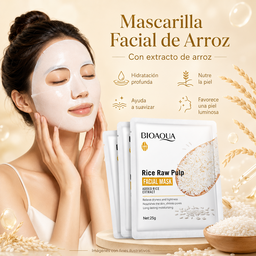 Mascarillas Facial de Arroz Bioaqua 3 unidades 