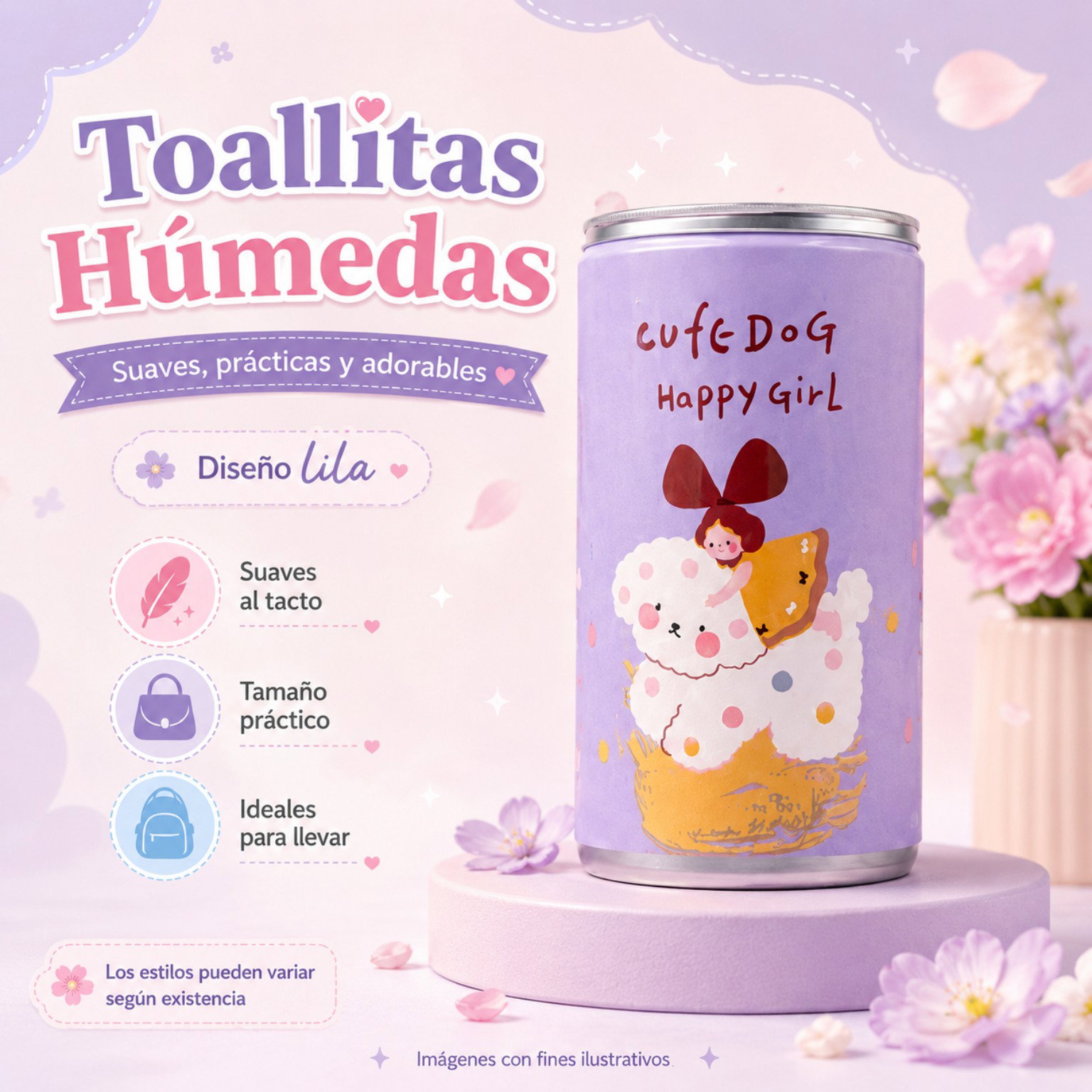 Toallitas humedas en Lata varios estilos_3