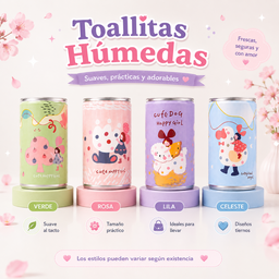 Toallitas humedas en Lata varios estilos