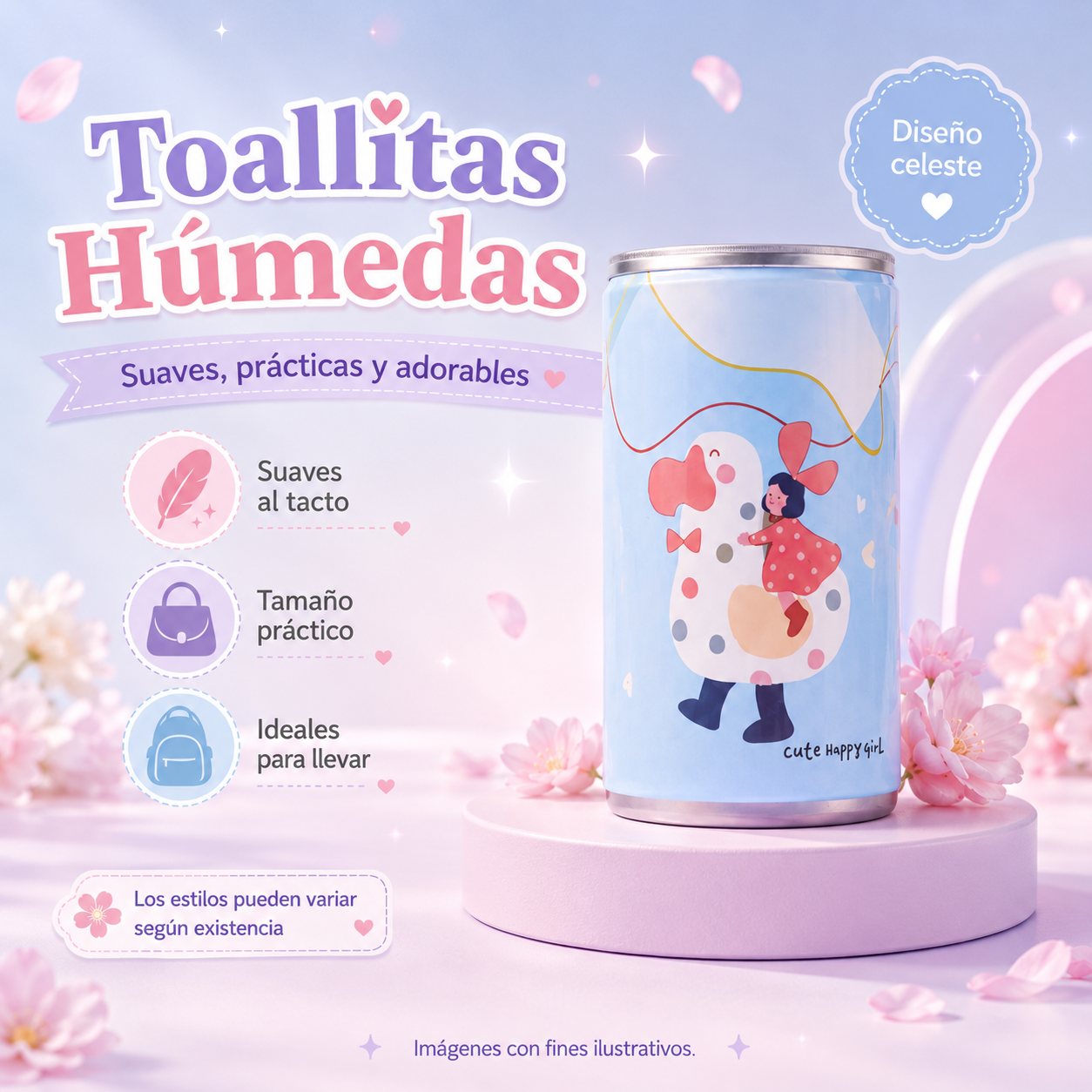 Toallitas humedas en Lata varios estilos_1