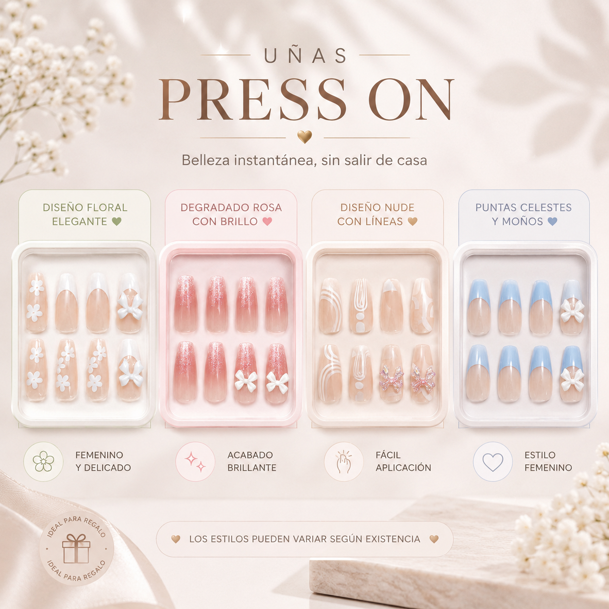 Uñas Press On varios estilos _0