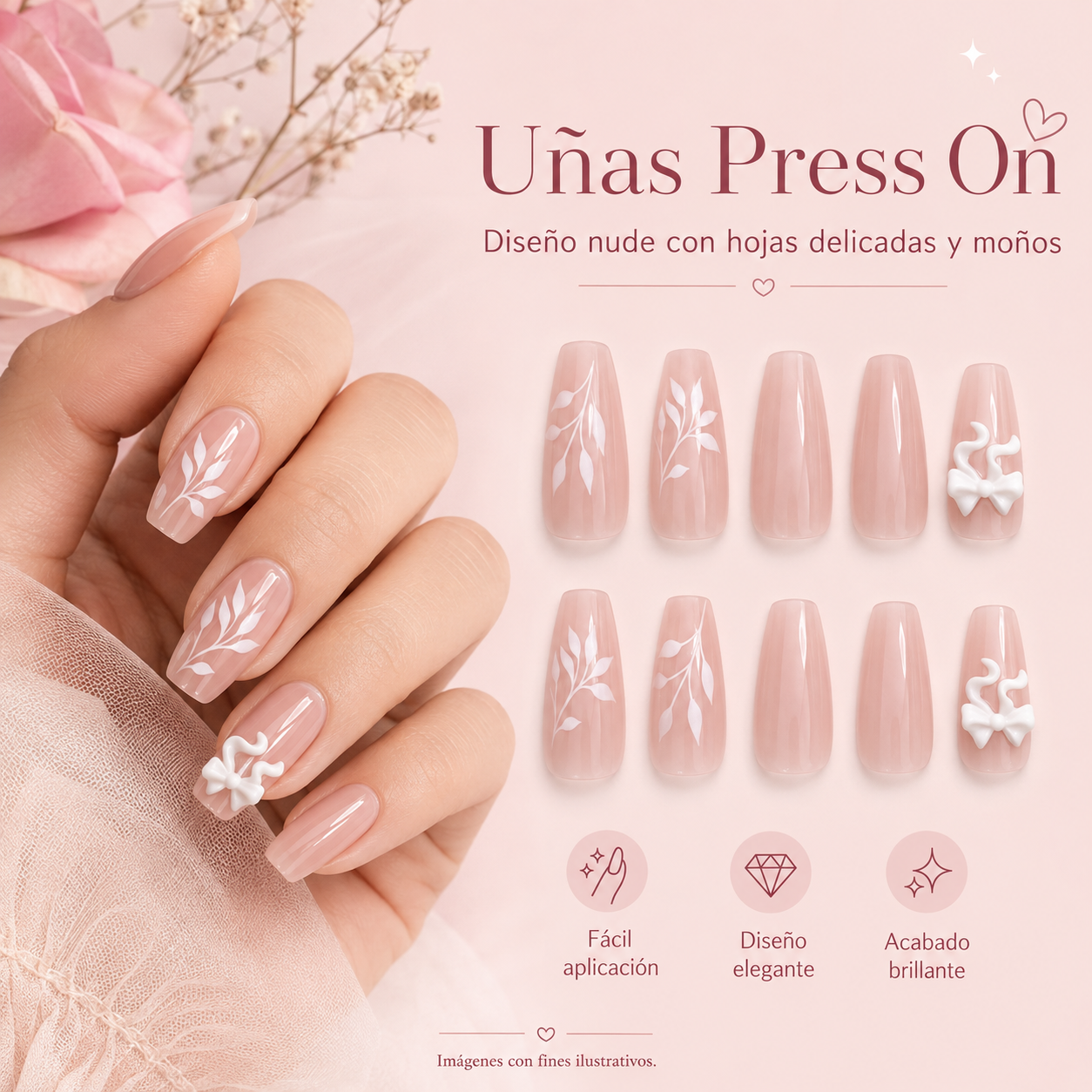 Uñas Press On varios estilos _5