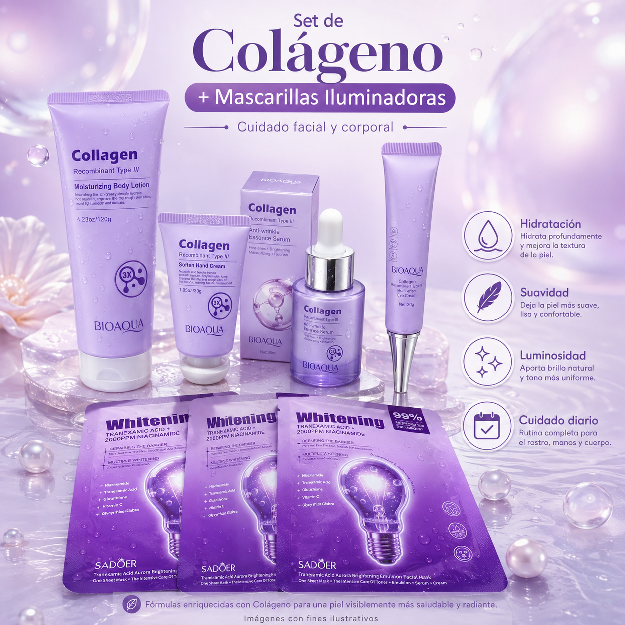 Kit de skincare Colageno BIOAQUA _1