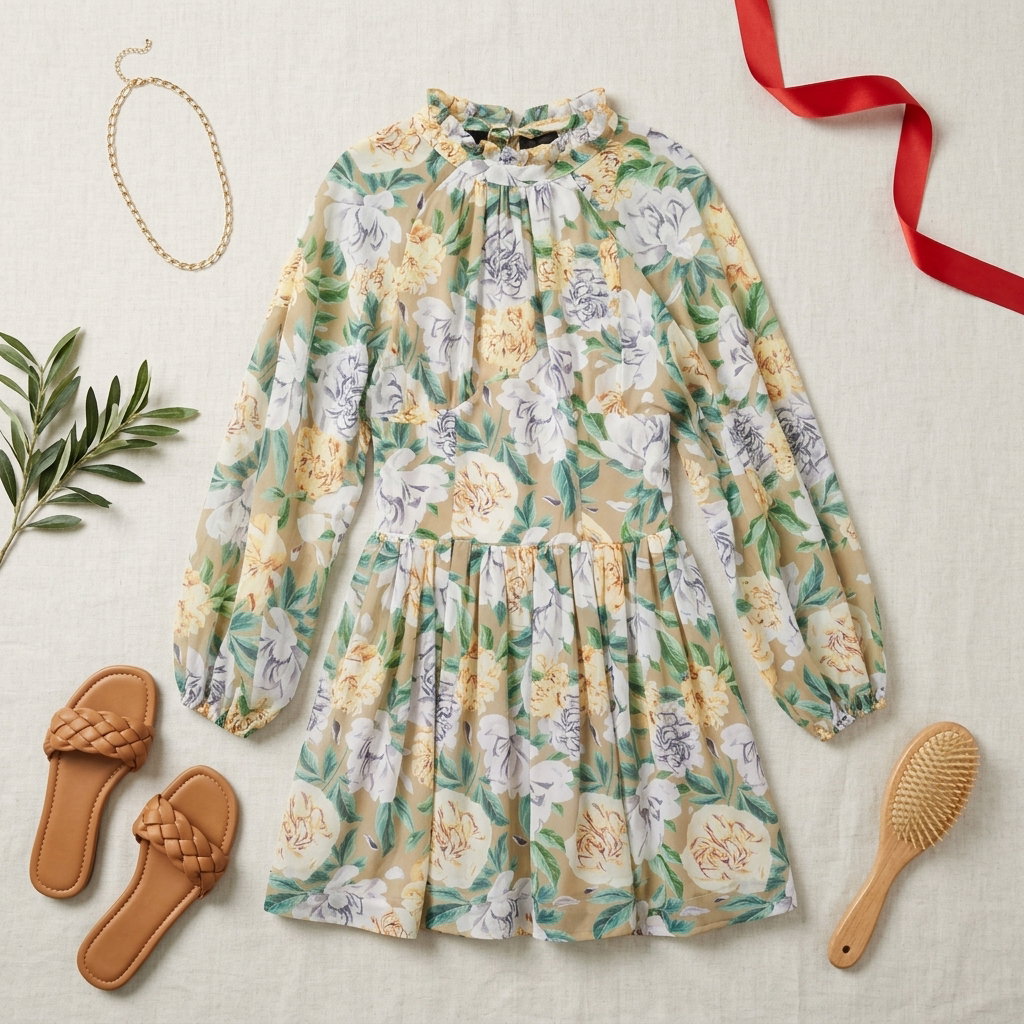 Printed Halter design dress _0