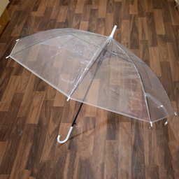Premium Transparent Dome Umbrella With Clear PVC Canopy & Curved Handle