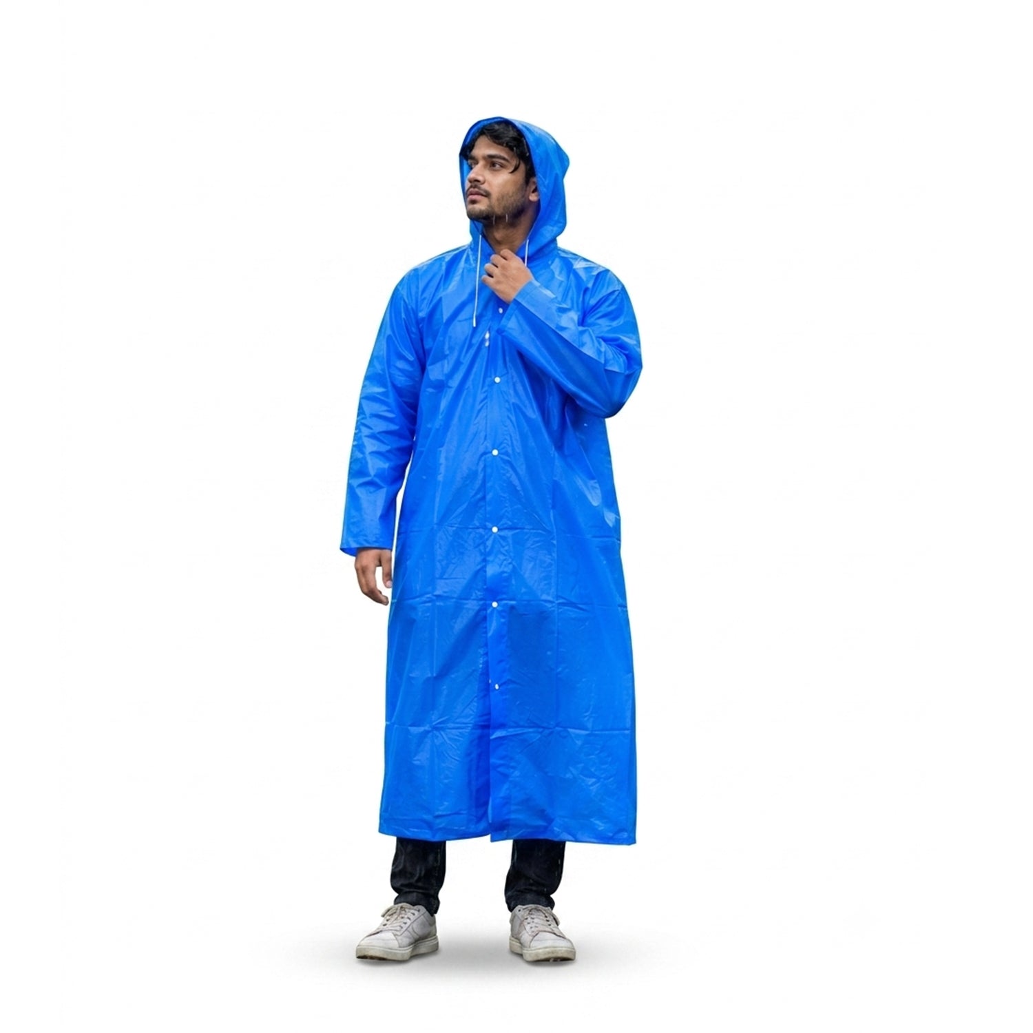 Blue EVA Hooded Rain Coat_5