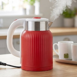 Electric Kettle 2 Litre 1500W Red for Tea Coffee Milk and Hot Water 