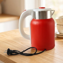 Electric Kettle 2 Litre 1500W Red for Tea Coffee Milk and Hot Water 
