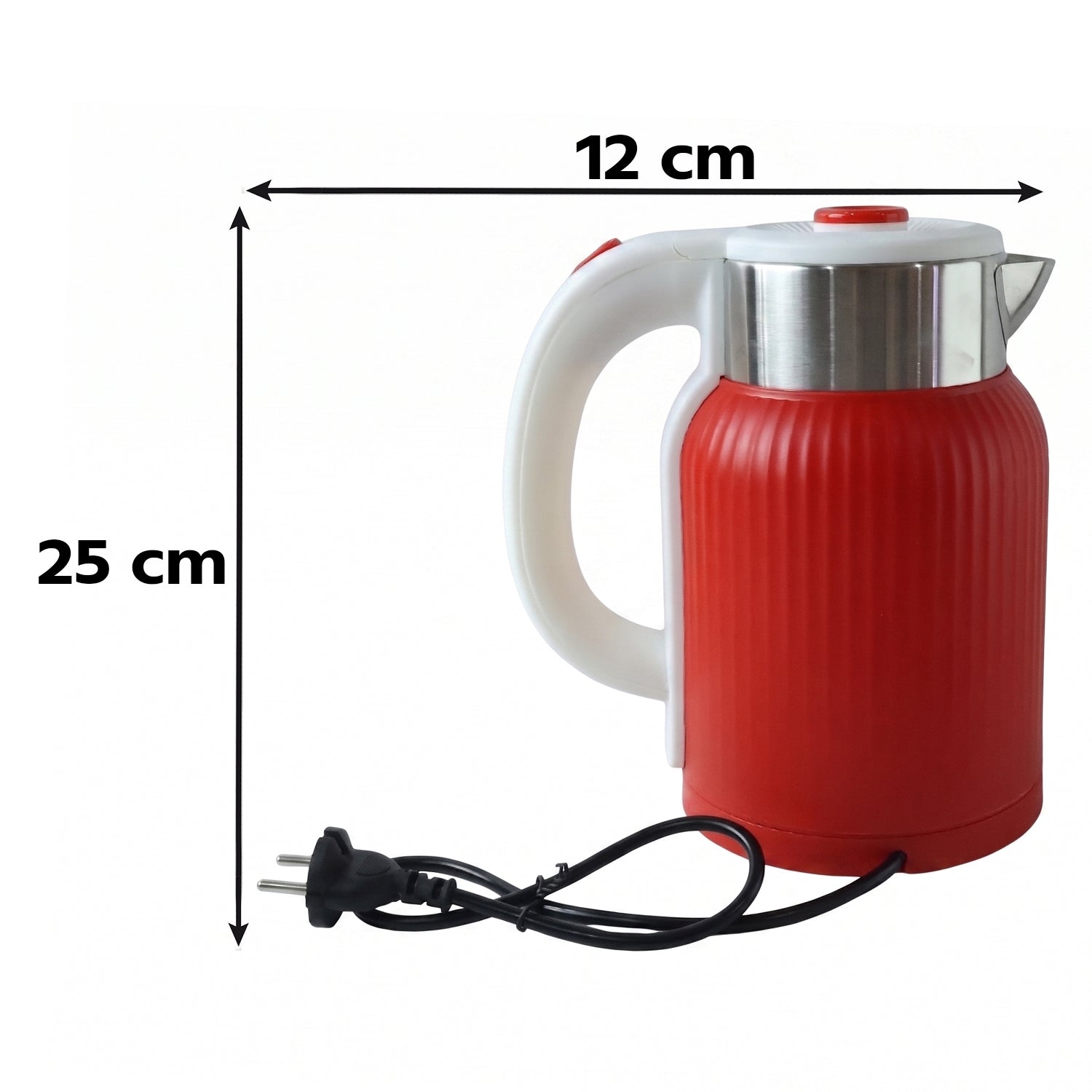 Electric Kettle 2 Litre 1500W Red for Tea Coffee Milk and Hot Water _3