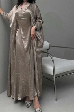 عباية نسائية محشمة مزينة بالراين ستون