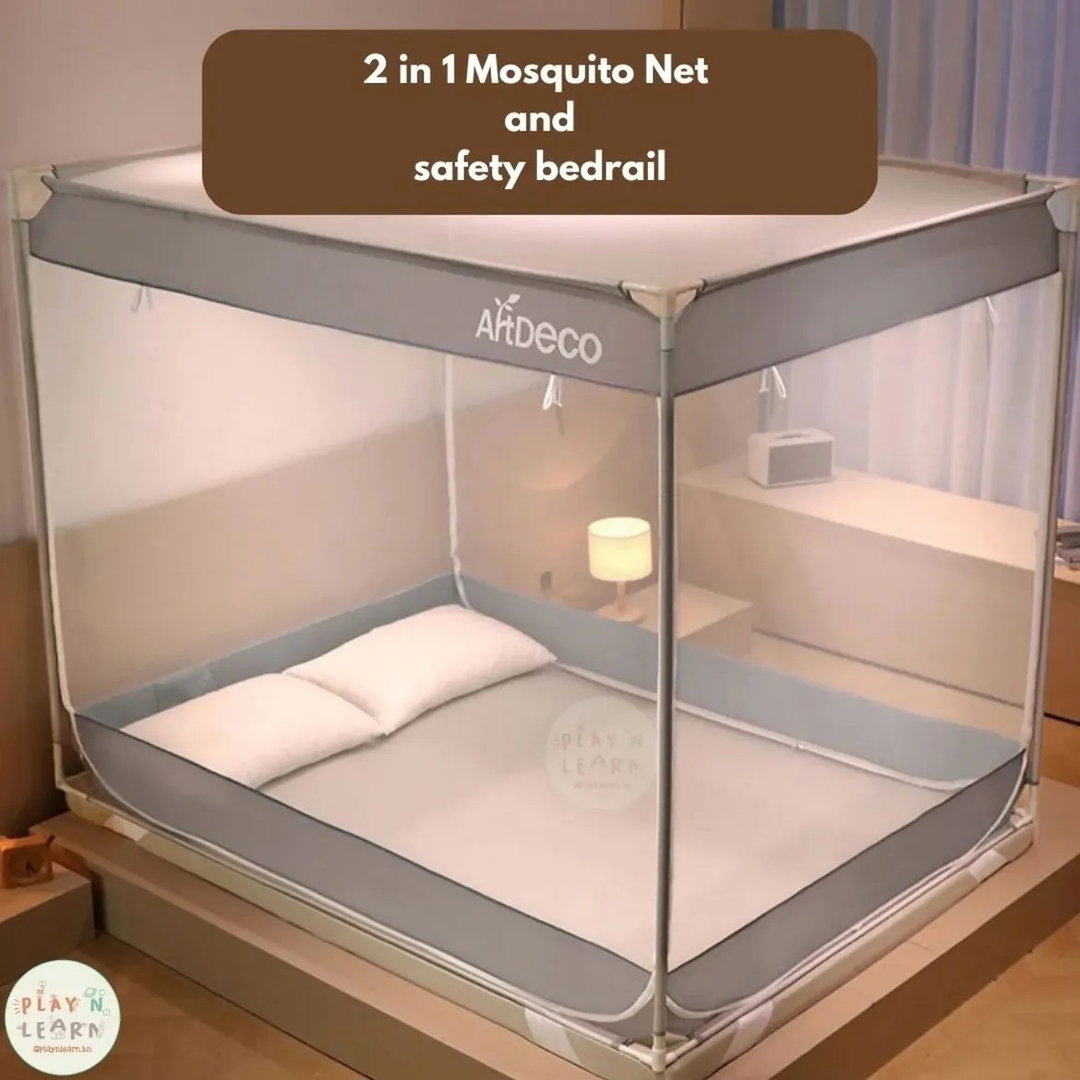 2-IN-1 MOSQUITO NET & SAFETY BEDRAIL