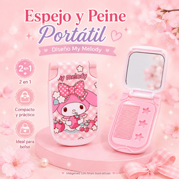 Espejo + Peine Sanrio de bolsillo