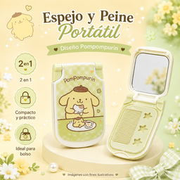Espejo + Peine Sanrio de bolsillo