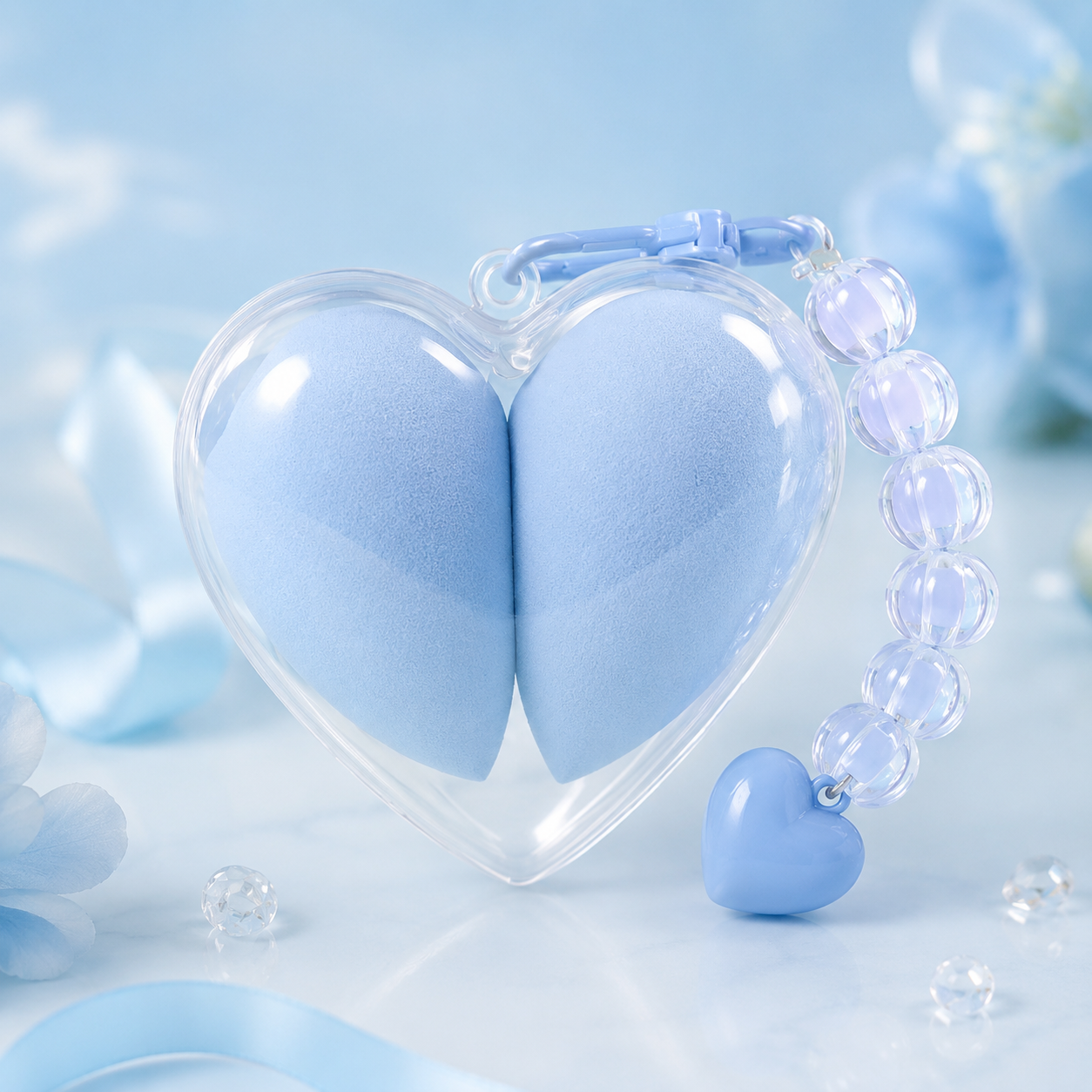 Esponjas de maquillaje con estuche de corazón _1