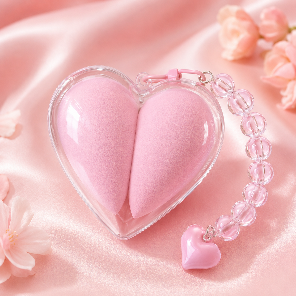 Esponjas de maquillaje con estuche de corazón _2
