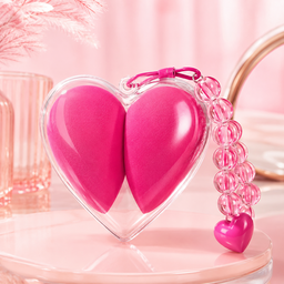 Esponjas de maquillaje con estuche de corazón 