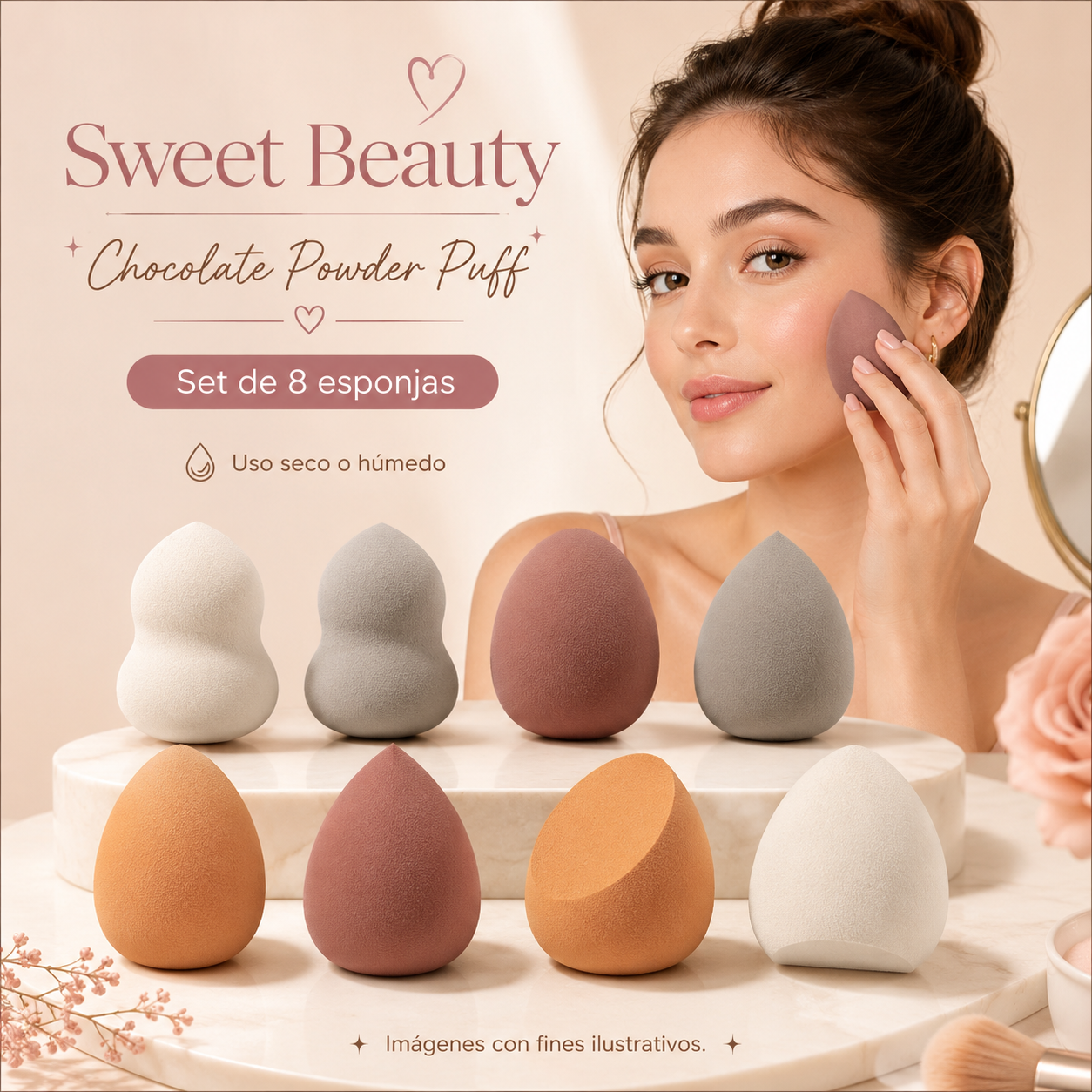 Esponjas de maquillaje 8 unidades _1