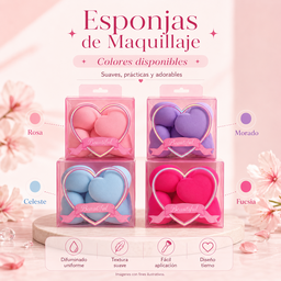 Set de esponjas con blender para maquillaje 
