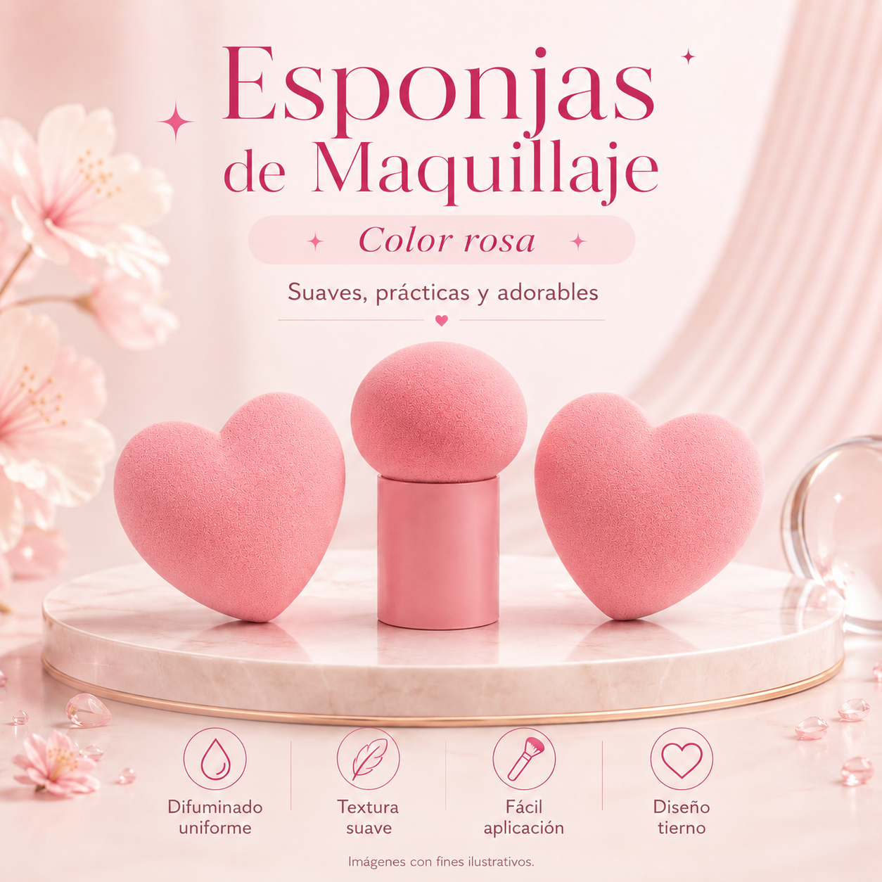 Set de esponjas con blender para maquillaje _2