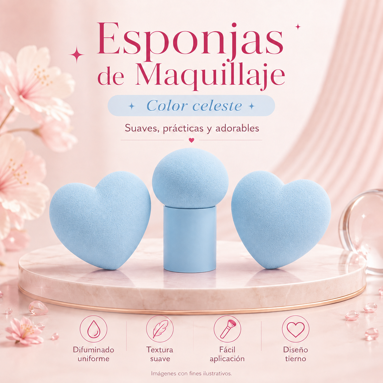 Set de esponjas con blender para maquillaje _3