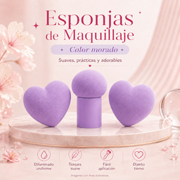 Set de esponjas con blender para maquillaje 