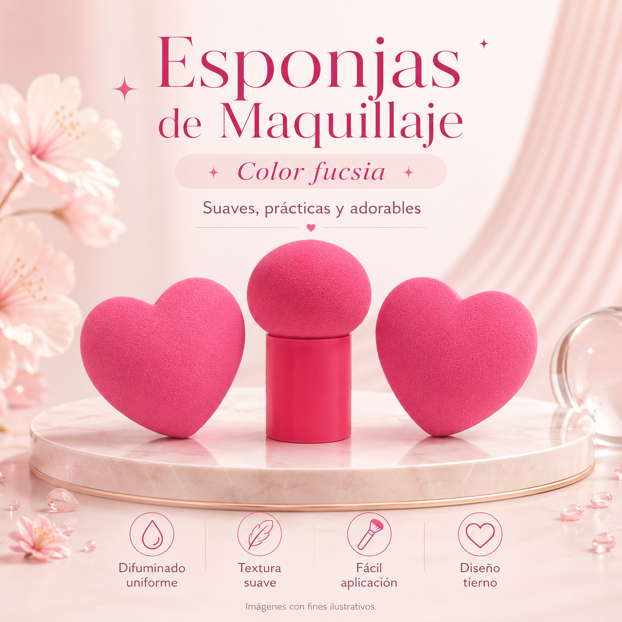 Set de esponjas con blender para maquillaje _5