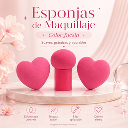Set de esponjas con blender para maquillaje 