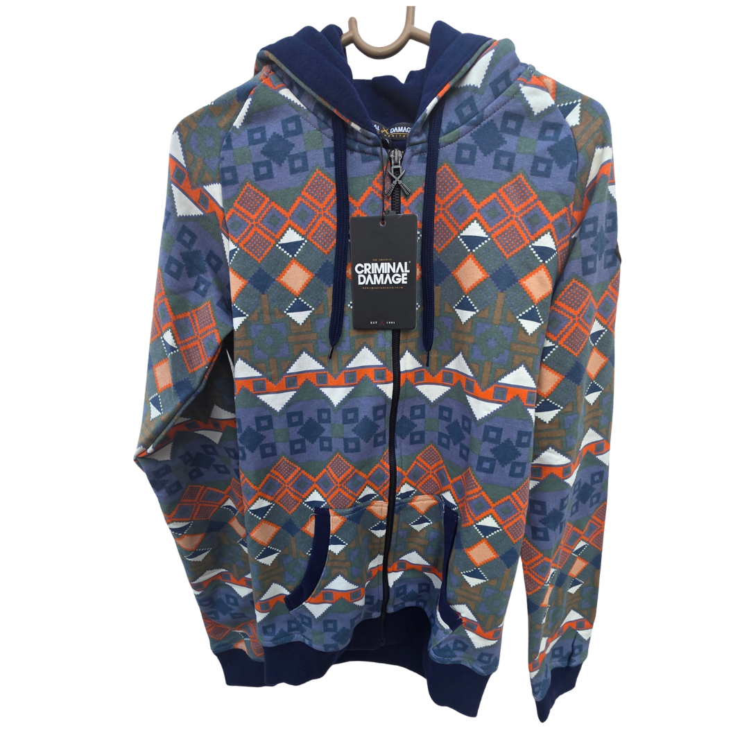 Criminal Damage Boys Hoodie-Orange/Navy_1